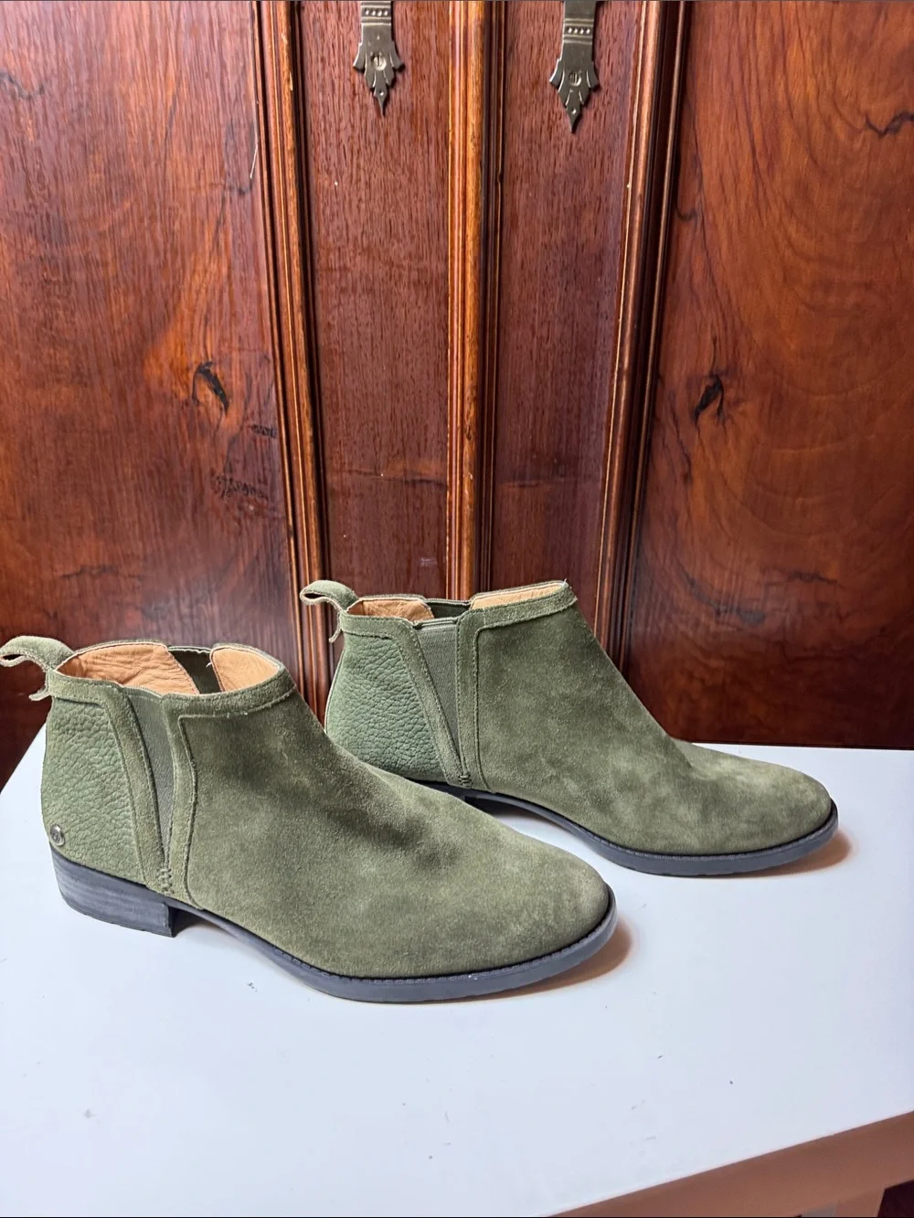 UGG Olive Green Suede Ankle Boots